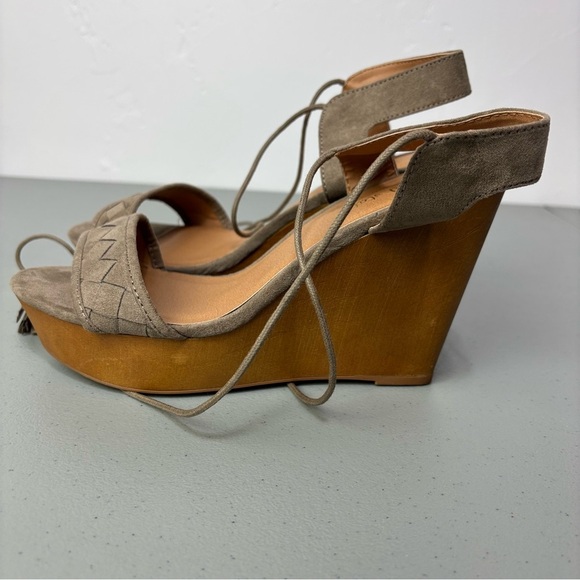 Altar'd State Wedge Gladiator Lace Up Wedge Sandals Heels Women's 9 Neutral - Picture 5 of 10